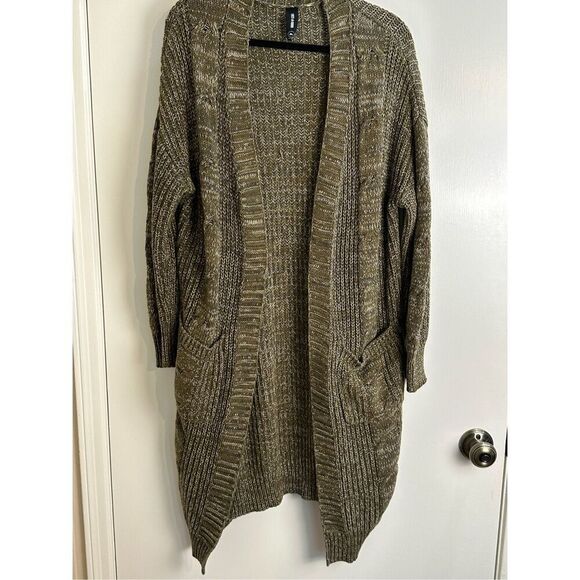 Agnes & Dora olive green long sweater cardigan - Picture 2 of 5